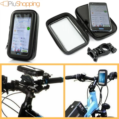 SUPPORTO PER BICI MOTO PORTA CELLULARE CUSTODIA IMPERMEABILE SMARTPHONE BORSA - Immagine 1 di 4