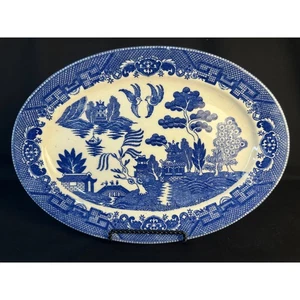 Vintage Blue Willow ovale Servierplatte  - Bild 1 von 4