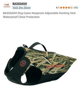BassDash Dog Camo Neopren verstellbar wasserdicht Jagdweste Brustschutz M - Bild 1 von 6