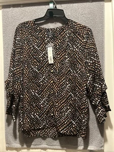 Top donna nuovo con etichette Investments dashed chvrn taglia 1X, multicolore $69 - Foto 1 di 4