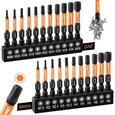 Allen Wrench Drill Bit Set 22pc Hex Set, Impact 2 22pcs(Metric&SAE)  - Image 1 of 4