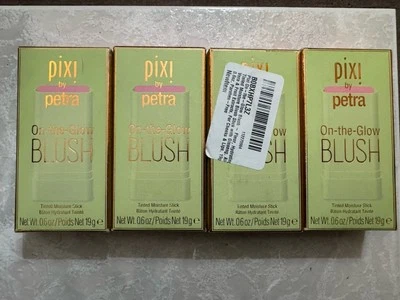 Paquete de 4 ~ Pixi By Petra On The Glow Blush tono flor 0,6 OZ Nuevo en caja Foto 1 de 4