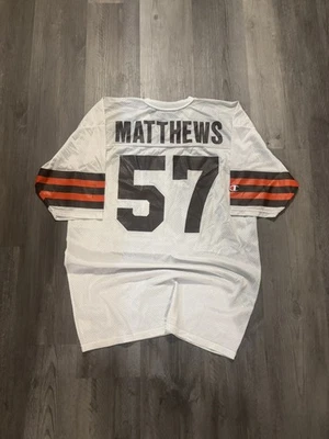 Camiseta deportiva de colección rara Cleveland Browns Clay Matthews Jr #57 Champion talla L 48  Foto 1 de 4