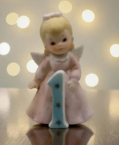 Lefton China Ange dipinta a mano 1985 -Figurina con candela numero uno - Foto 1 di 4
