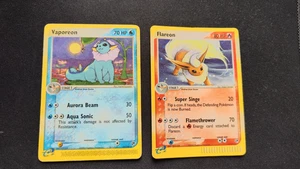Flareon Holo 5/100 Vaporeon Non Holo Rare 25/100 Pokemon EX Sandstorm LP/MP - Picture 1 of 23