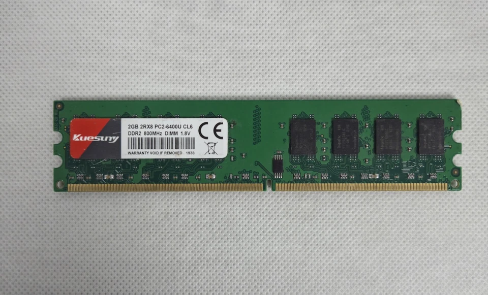 2GB Kuesuny DDR2 PC2-6400U 800MHz Desktop RAM 240-Pin CL6 1.8V Single Stick - Image 1 of 2