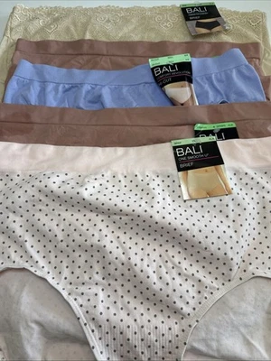 Lote de bragas de ropa interior para mujer Bali hipster calzoncillos corte alto mezcla nuevas sin etiquetas 5 piezas XL 8/9 Foto 1 de 4