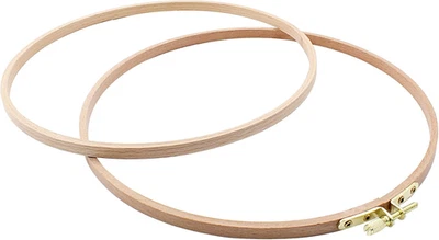 9" Embroidery Hoop round Beech Wood Cross Stitch Hoop, Hand Embroidery and Cross - Image 1 of 4