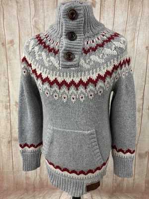 Superdry Nordic Chunk Knit Mens Large FairIsle Jumper Sweater Xmas Wool Mix Yoke - Image 1 of 4