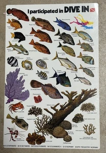 NCL Dive In Fish Identification Chart Norwegian Caribbean Lines 1980'S - Bild 1 von 2