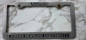 Marco de matrícula de refuerzo de ex alumnos de la Universidad John's Hopkins PEWTER Baltimore MD - Imagen 1 de 3