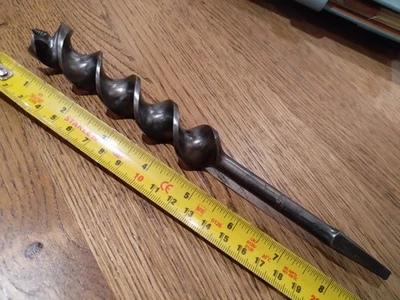 VINTAGE 240 Wm RIDGWAY SHEFFIELD MADE IN ENGLAND AUGER BIT 1" woodboring pitted - Image 1 of 4