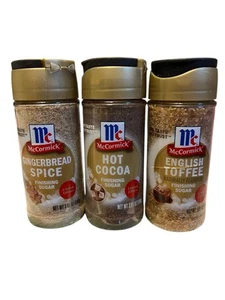 McCormick Finishing Sugar Gingerbread English Toffee & Hot Cocoa 3 Flaschen Pack - Bild 1 von 2