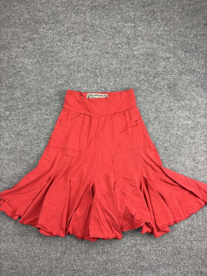 Falda Corazón Effie's Para Mujer XS Roja Acampanada Línea A Algodón Pima Bolsillos Elásticos Foto 1 de 4