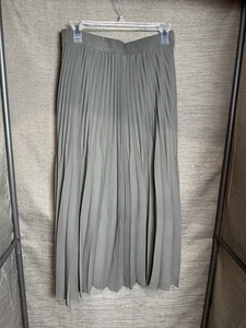 Max Studio Plissee Maxi Gummibund gefüttert Rock Gr. Medium grau lang - Bild 1 von 9