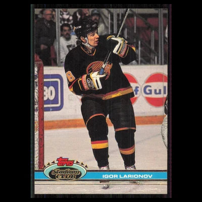 Igor Larionov #150 1991 Topps Stadium Club Vancouver Canucks Hockey Card NHL NM - Image 1 of 3