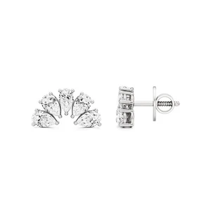 2.00Ct Pear IGI Certified Lab Grown Diamond Stud Prong Earrings 14k White Gold - Picture 1 of 13
