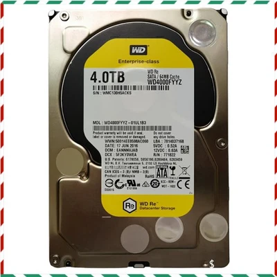 Western Digital RE WD4000FYYZ 4TB,Internal,7200 RPM SATA 3.5 inch HDD Hard Drive - Image 1 of 4