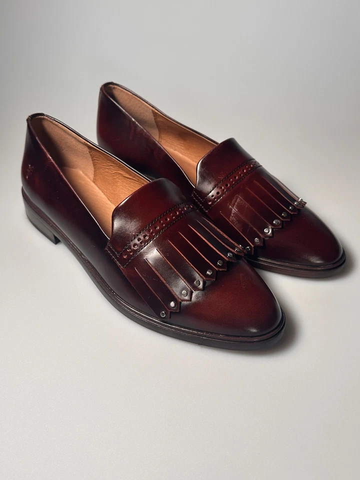 Женские Frye Emory Kiltie бахрома бордовый кожаный платье поскользнуться мокасины размер 9 - Изображение 1 из 4