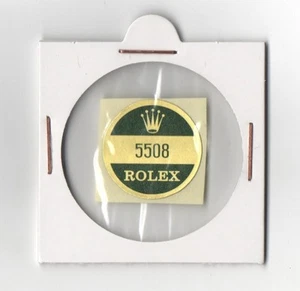 ROLEX 5508 ESTUCHE TRASERO Pegatina Certificado Submariner DORADO James Bond FABRICANTE DE EQUIPOS ORIGINALES - Imagen 1 de 1