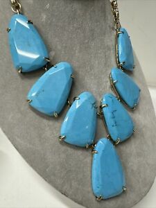 New Kendra Scott Harlow Drop Pendant Necklace Aqua Turquoise Stones Store Close