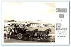 Carte postale photo années 1940 Lost Frontier Hotel Stagecoach Party Las Vegas neuf dans son emballage extérieur RPPC