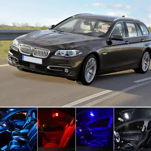 For BMW F11 5 Series Estate LED Light UPGRADE Interior KIT WHITE /Ice BLUE - Picture 1 of 13