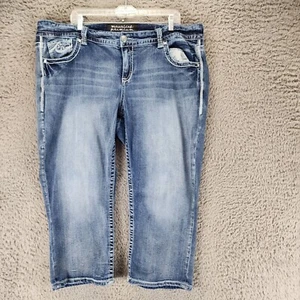 Maurices Jeans Womens 22 Blue Stretch Mid Rise Capri *Read* - Picture 1 of 13