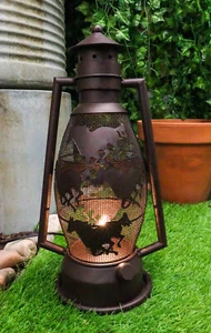 Old Fashioned Rustic Western Horses Electric Metal Lantern Lamp Or Shadow Caster - Picture 1 of 9