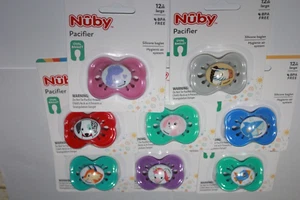 ((1)) SEALED Nuby Classic Oval Pacifier LARGE 12m PICK YOUR COLOR CARDED - Picture 1 of 17