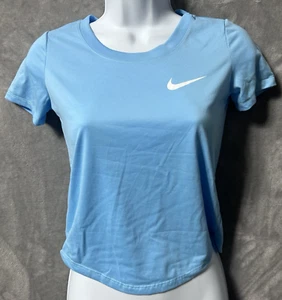 Nike Dri-FIT Tee Youth Small Light Blue Athletic T-Shirt Swoosh Logo - Picture 1 of 11