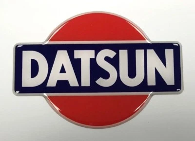 JAKEDESIGNS Retro DATSUN Sticker/Decal - Vintage - 90mm x 64mm HIGH GLOSS DOMED GEL FINISH