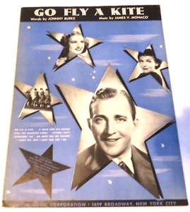 Go Fly a Kite -James Monaco-Bing Crosby & Johnny Burke-1959 Sheet Music-The Star - Imagen 1 de 8
