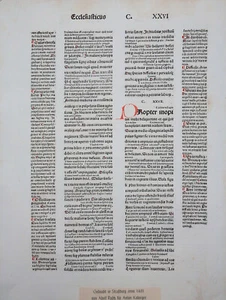 BIBLIA LATINA ECCLESIASTICUS BUCH JESUS SIRACH BIBELBLATT KOBERGER INITIALE 1481 - Picture 1 of 5