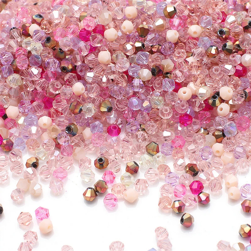 1000x Czech Glass Faceted Bicone Crystal Beads Spacer 2mm 3mm DIY Jewelry Making - Image 1 of 4