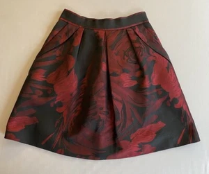 COAST SKIRT SZ 8 WOMENS FLARE SKATER RED BLACK SMART LADIES OCCASION WEDDING - Picture 1 of 9