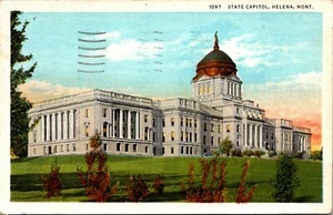 Postal de lino del Capitolio del Estado Helena Montana - Imagen 1 de 2