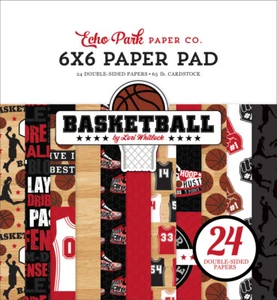 Libro de recortes de papel Echo Park tema de baloncesto 6x6 almohadilla de cartón de papel - Imagen 1 de 1