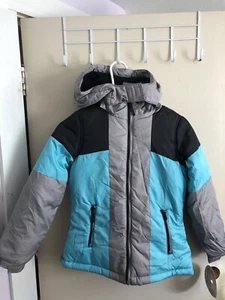 Mint Green Girls Winter Jacket M 8/10 NWT colorful fleece lined removable hood - Picture 1 of 17