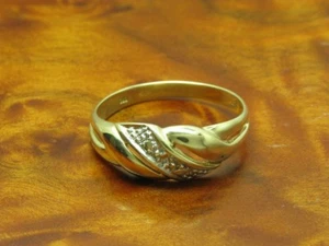 Anello In Oro Giallo 8Kt 333 Con Decorazione In Diamante / 1,8G / RG 57 - Foto 1 di 6