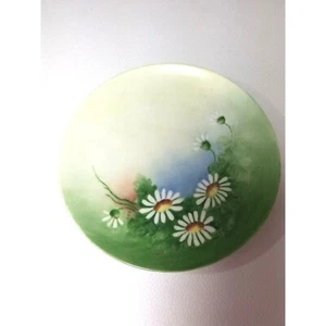 Noritake Nippon Daisy Hand Painted Plate Green Blue Pre 1921 8.5" Antique RARE - Picture 1 of 5