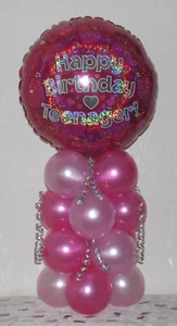 TEENAGER GIRL - 13TH BIRTHDAY - FOIL PARTY BALLOON DISPLAY - TABLE DECORATION - Picture 1 of 1