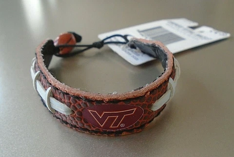 Virginia Tech Hokies Gamewear Genuine Football Leather Wear the Game Bracelet Cover