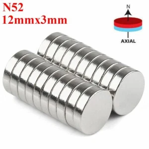 5-100X Super Strong Round Disc Magnets Rare-Earth Neodymium Magnet N52 12mm*3mm - Picture 1 of 5