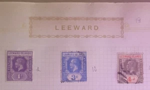 3 Francobolli Timbrati Isole Leeward. - Foto 1 di 1