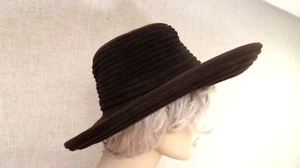 Frank Olive Neiman Marcus Women Hat Fedora Cloche Pleated Brown Wool New NWOT - Picture 1 of 5