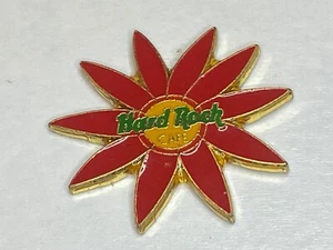 Vintage Hard Rock Cafe Red Poinsettia Flower Daisy Mexico Lapel Vest Jacket Pin - Picture 1 of 2