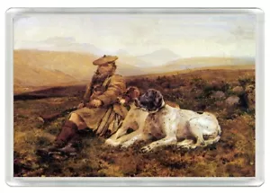 ZEIGER MANN HUNDE HUND KUNSTDRUCK NEUHEIT KÜHLSCHRANKMAGNET TOLLES GESCHENK - Bild 1 von 1
