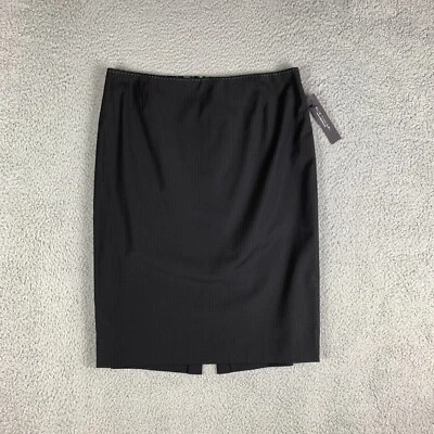 Новый с Ярлыками Elie Tahari Bennet карандаш юбка Siz 10 черный в тонкую полоску шерстяная смесь шелк с подкладкой - Изображение 1 из 4