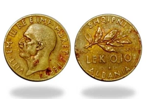 ALBANIA 1940 COIN 0.10 LEK - ORIGINAL COIN - ITALY OCCUPATION - no 22 - Picture 1 of 1